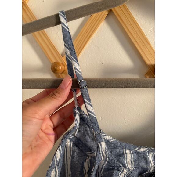 Abercrombie & Fitch Top Women's XS Gray Striped Tank Cropped Adjustable Strap - Picture 6 of 6